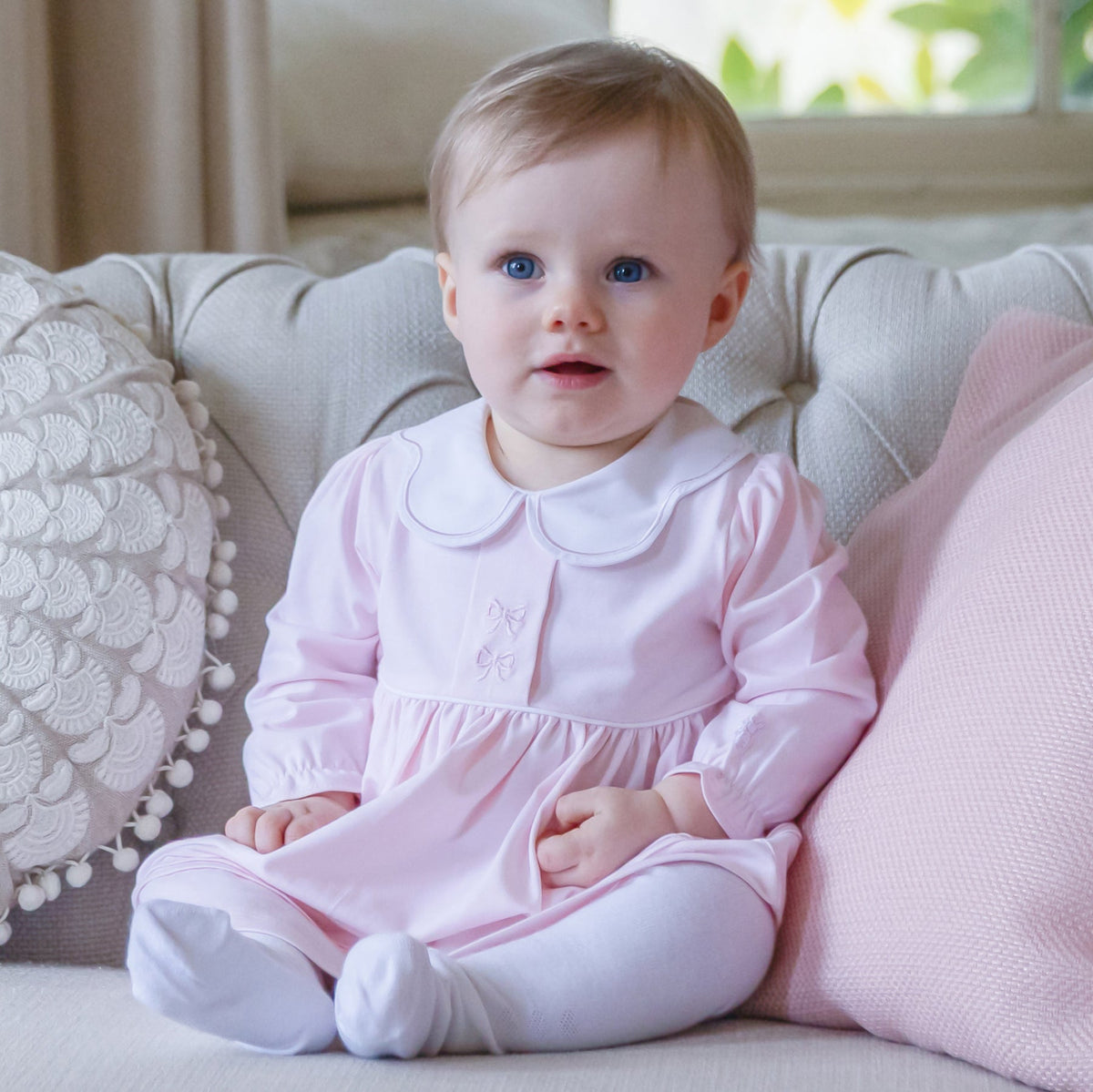 Emile et Rose Maggie Girls Pink Dress & Tights