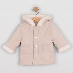 Emile et Rose Holland Stone PomPom Unisex Hooded Knit Jacket