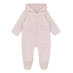 Amore 0110 Girls Pink Pramsuit With Bows