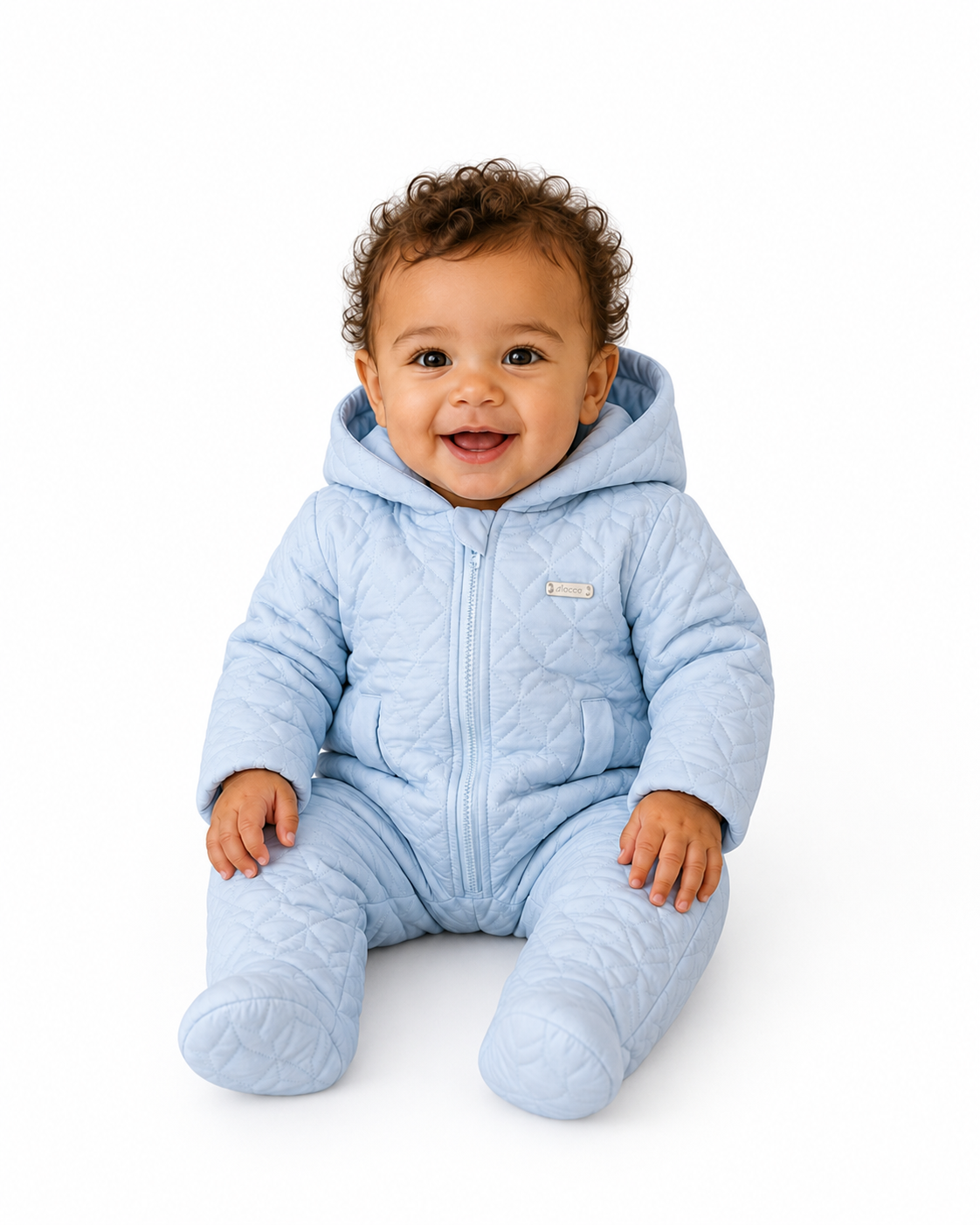 Amore 0113 Boys Blue Quited Pramsuit