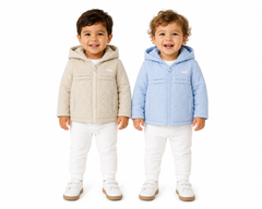 Amore 0115 Boys Beige Quilted Jacket