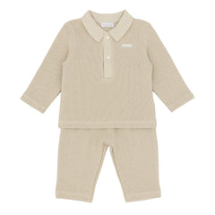 Amore 0131 Boys Beige Knitted Polo Set