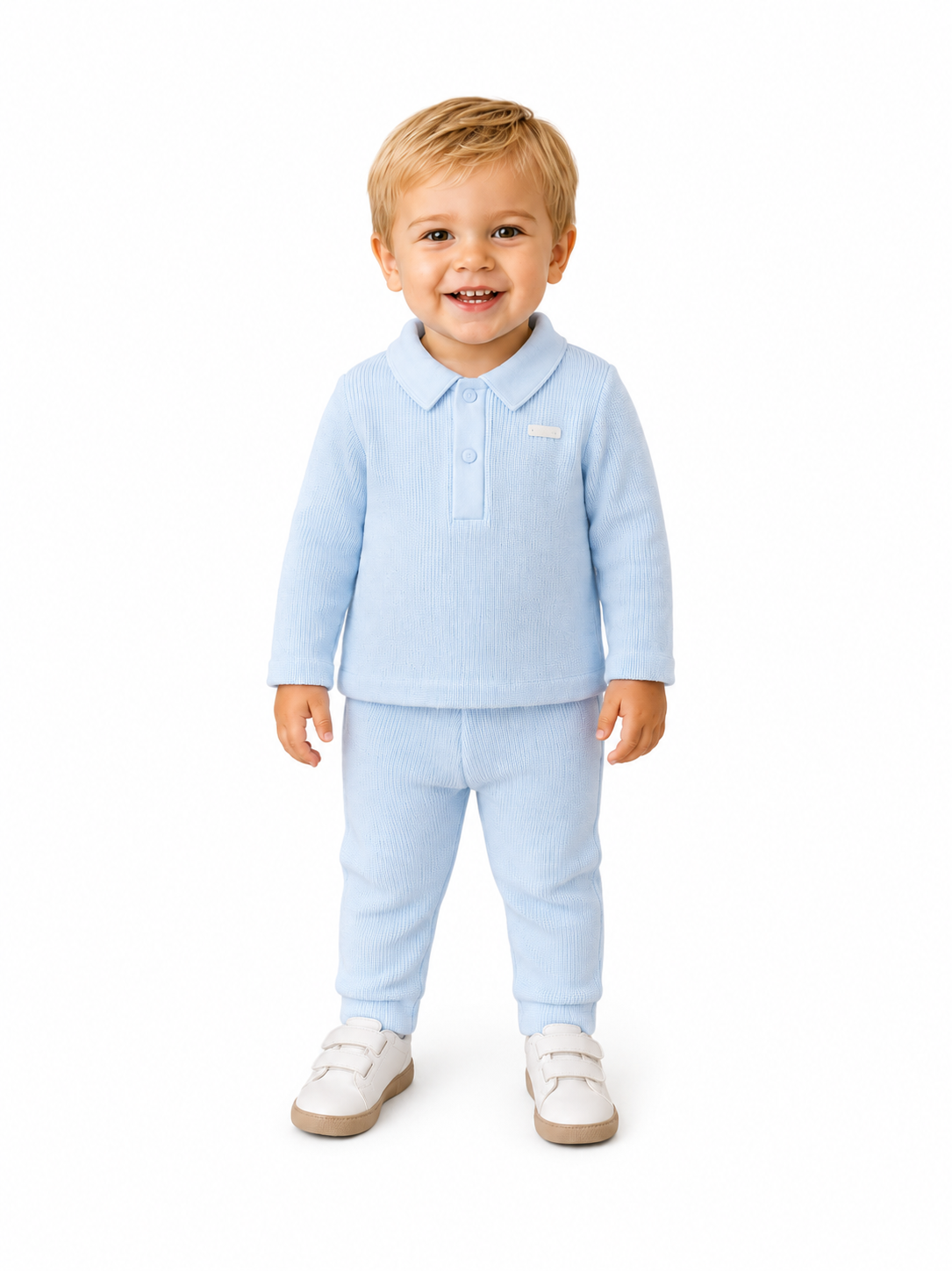 Amore 0131 Boys Blue Knitted Polo Set