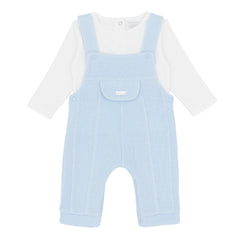 Amore 0132 Boys Blue Knitted Dungaree Set
