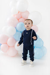 Blues Baby 3131N Boys Navy Knitted Two Piece Set