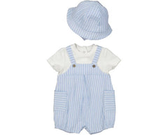 Mayoral 1602 sky blue romper with hat