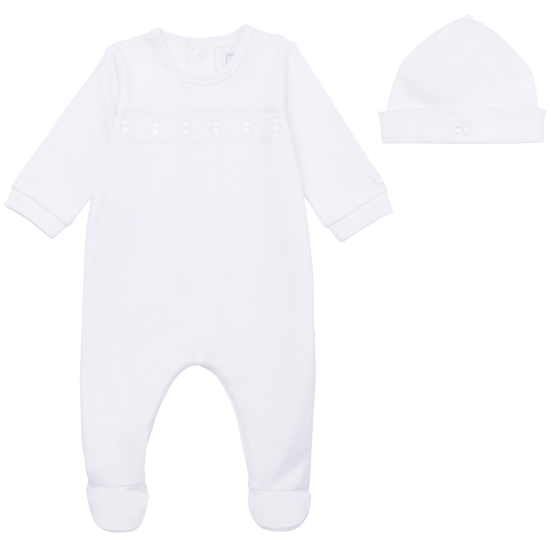 Emile et rose Heath white babygrow and hat