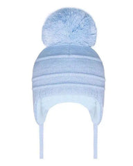 Pom Pom Buddy Blue Hat with ties