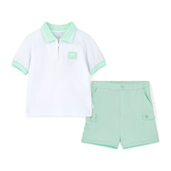 Mitch and son Oakland mint polo set