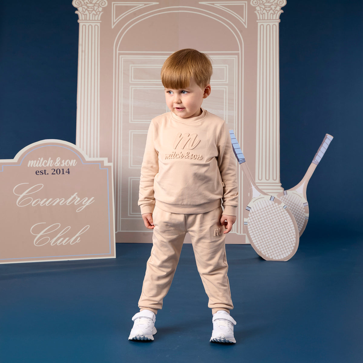 Mitch and son Seth Stone Beige Tracksuit
