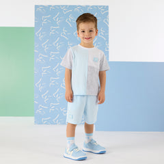 Mitch and son Otto Blue Short set