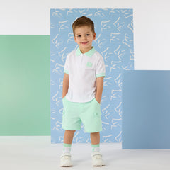 Mitch and son Oakland mint polo set