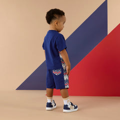 Mitch and son Phoenix Navy short set