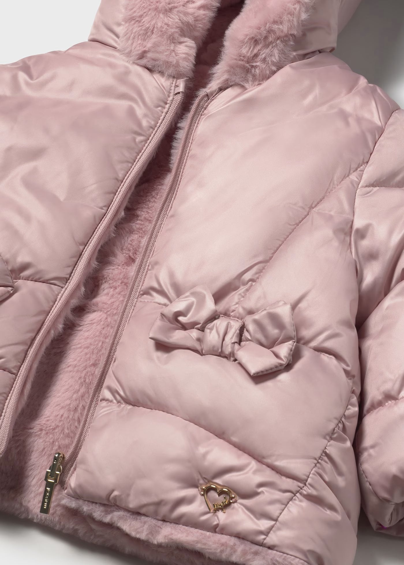 Mayoral 2435 Pink Reversible Fur Jacket