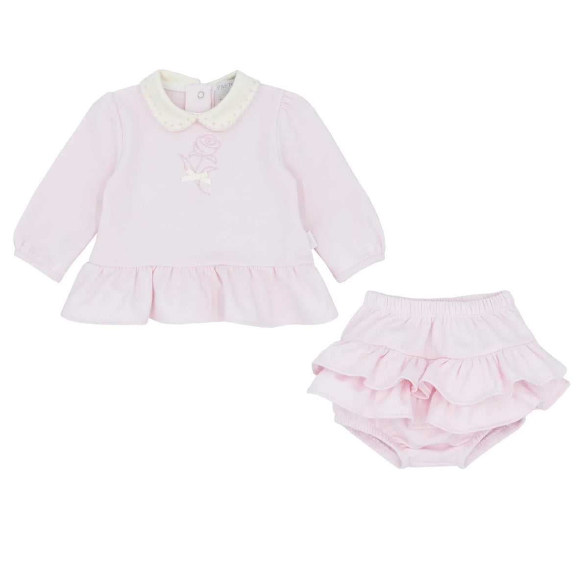 Pastels and co Celia Peplum top and frilled romper