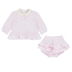 Pastels and co Celia Peplum top and frilled romper