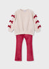 Mayoral 4725 Cherry Bow Jumper and flare set